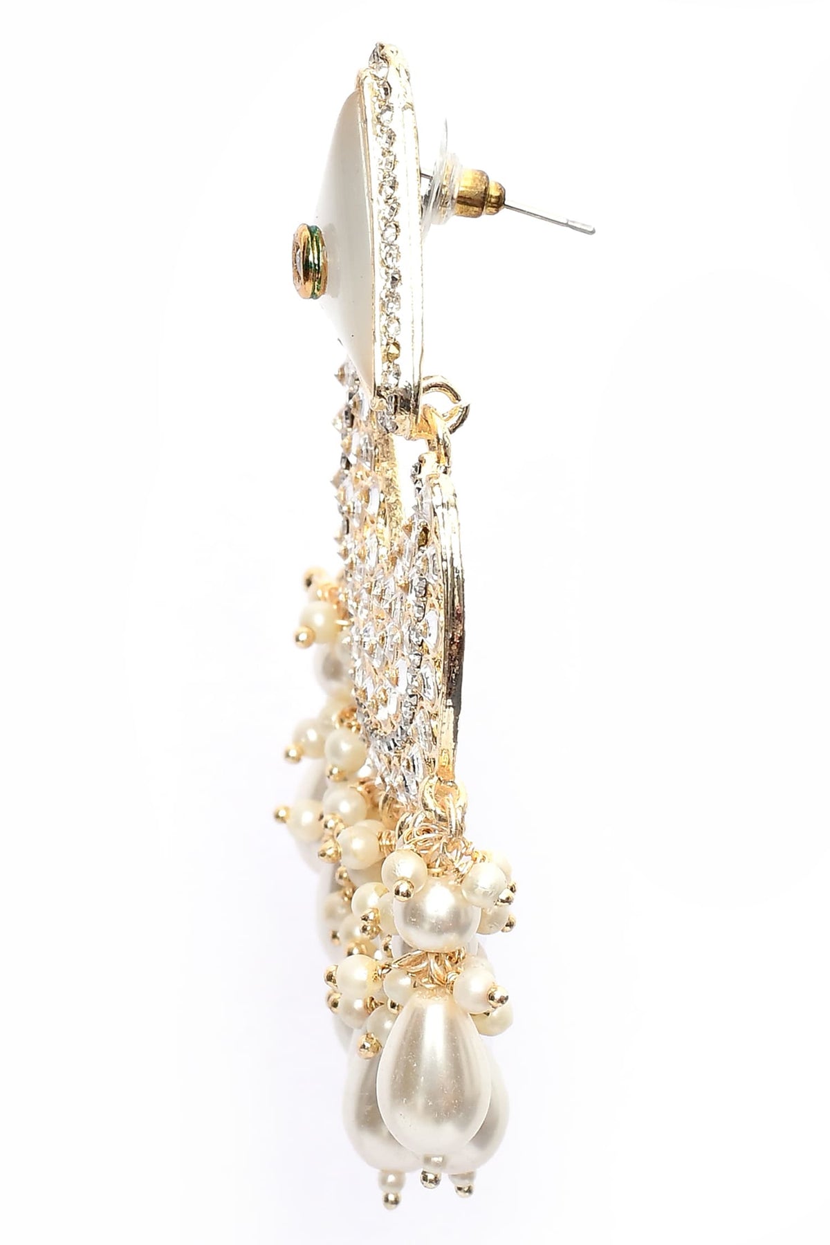 Kundan Embellished Chandbali Dangler Earrings 