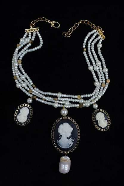 Victorian Pearl Embellished Choker 