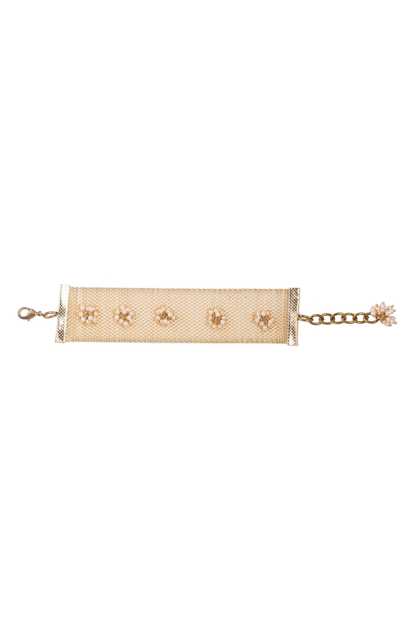 Pearl Embellished Mesh Bracelet 