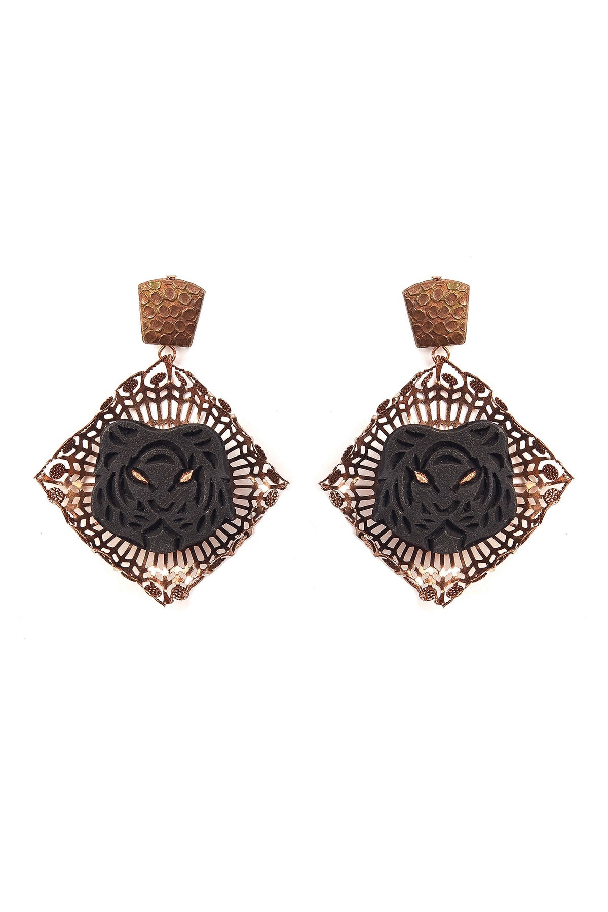 Swadesh Fearless Tiger Earrings 