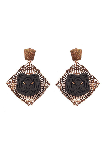 Swadesh Fearless Tiger Earrings 