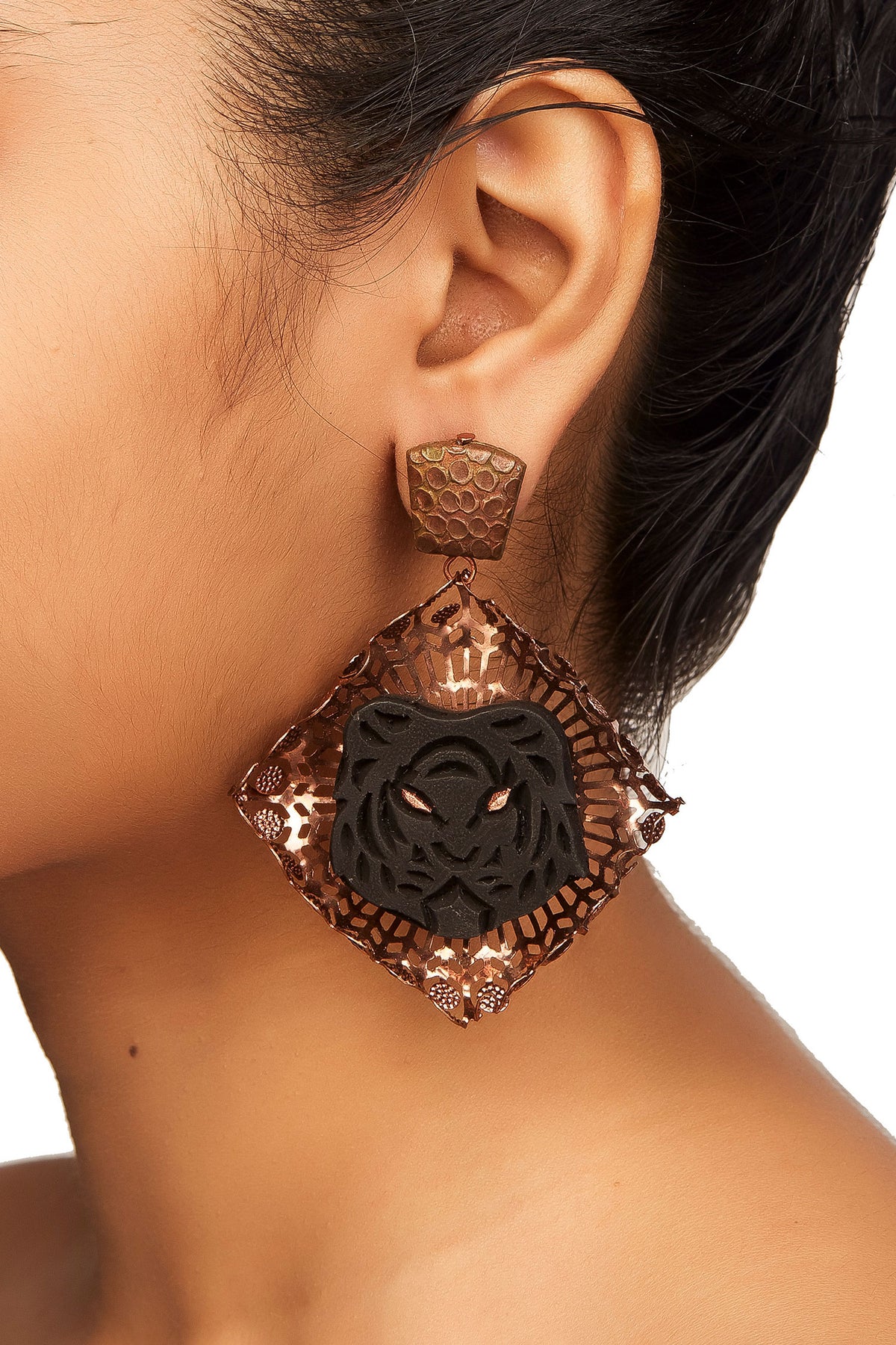 Swadesh Fearless Tiger Earrings 
