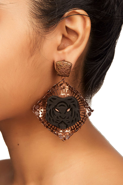 Swadesh Fearless Tiger Earrings 