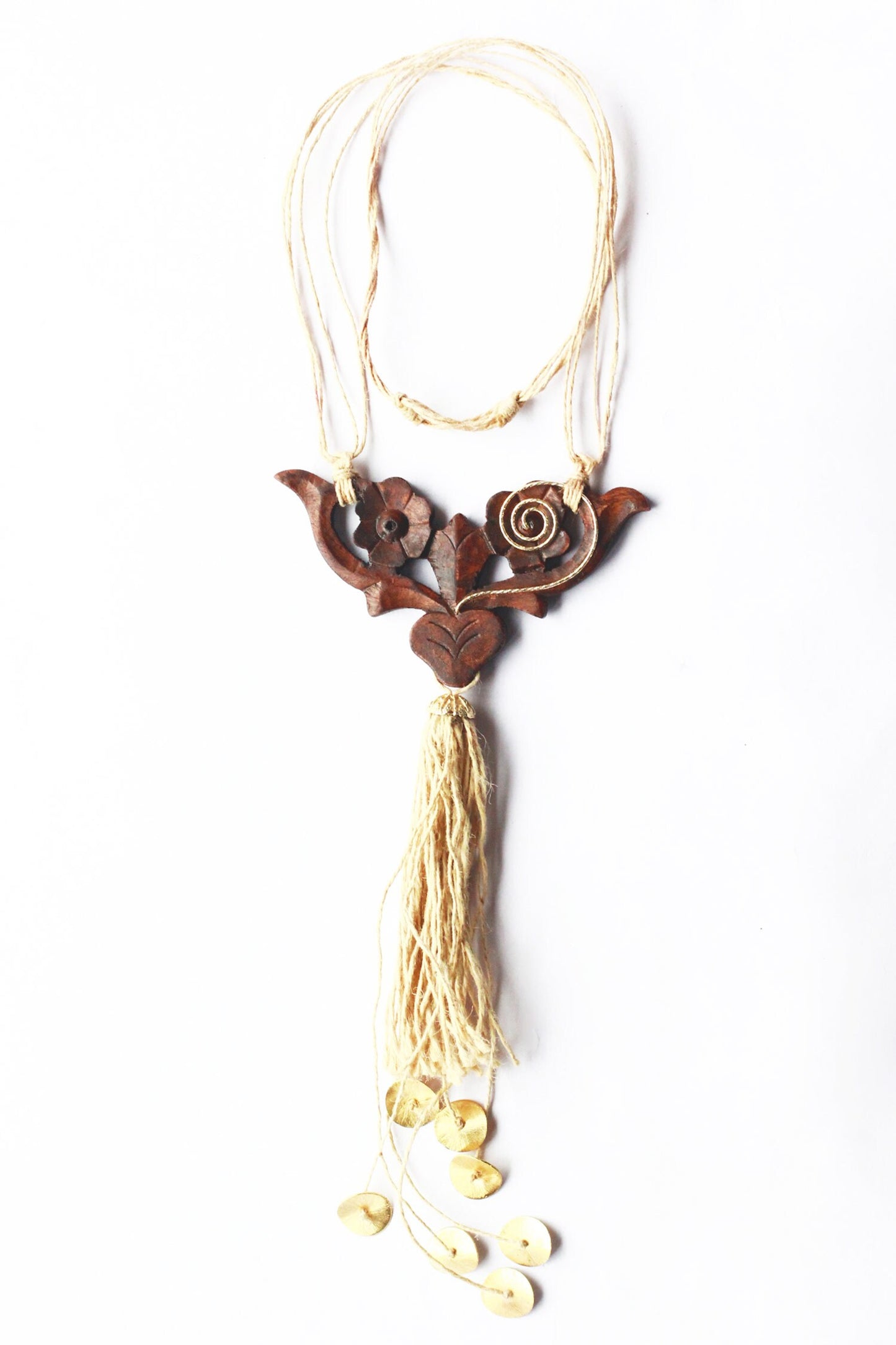 Jute & Justice Tasseled Drop Necklace 