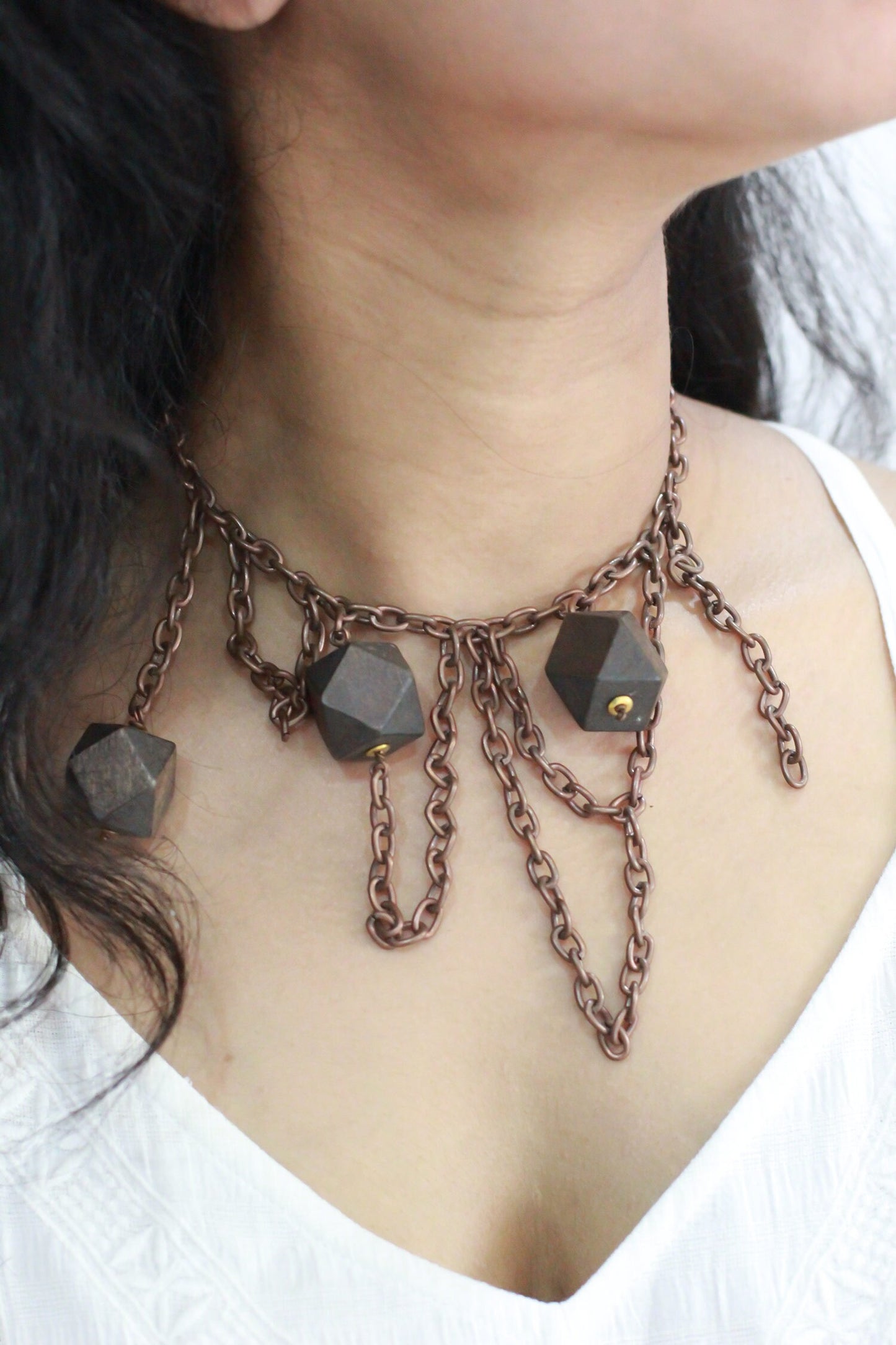 Hexagon Drops Necklace 