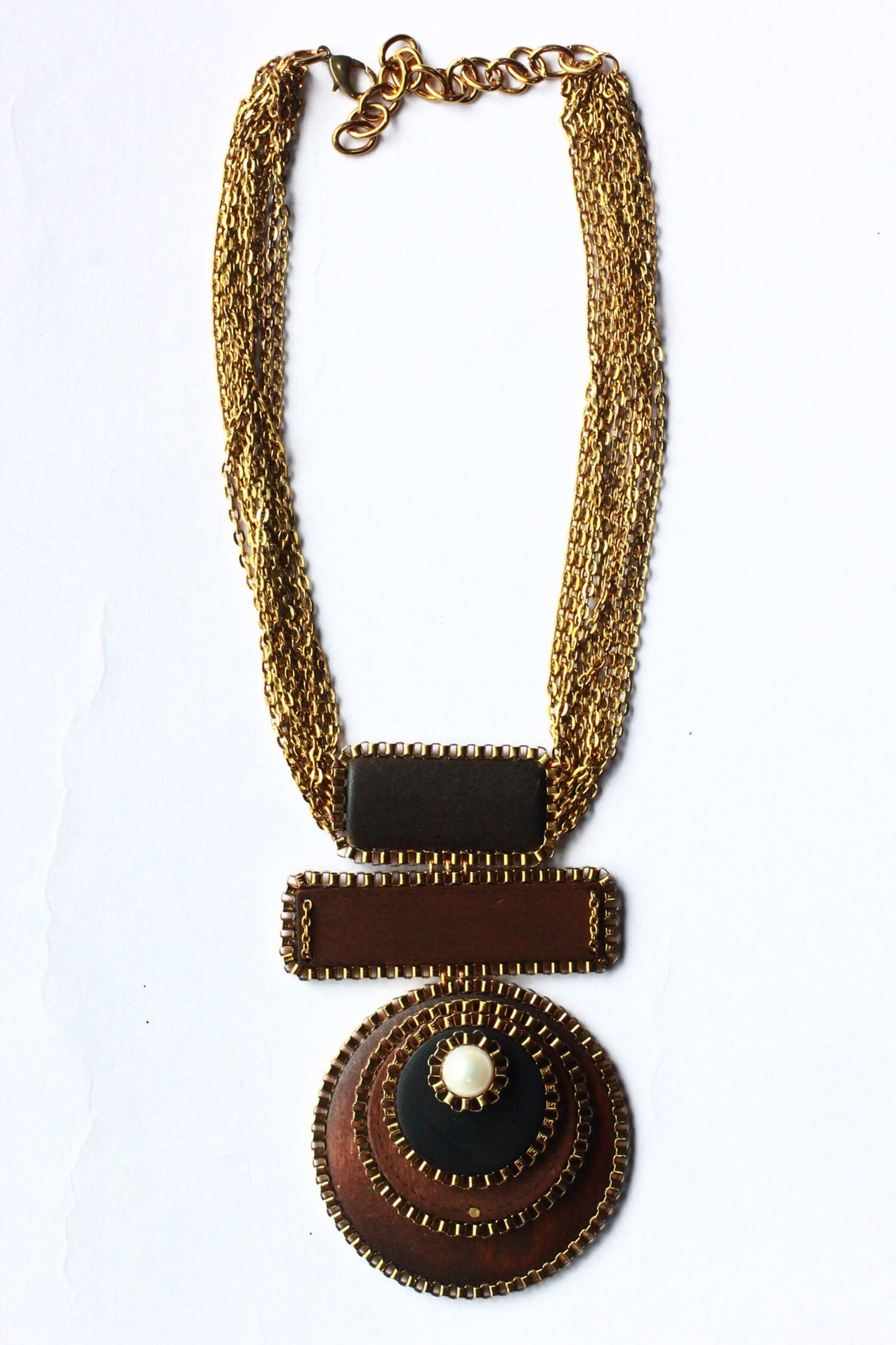 Triple Geometric Pendant Necklace 