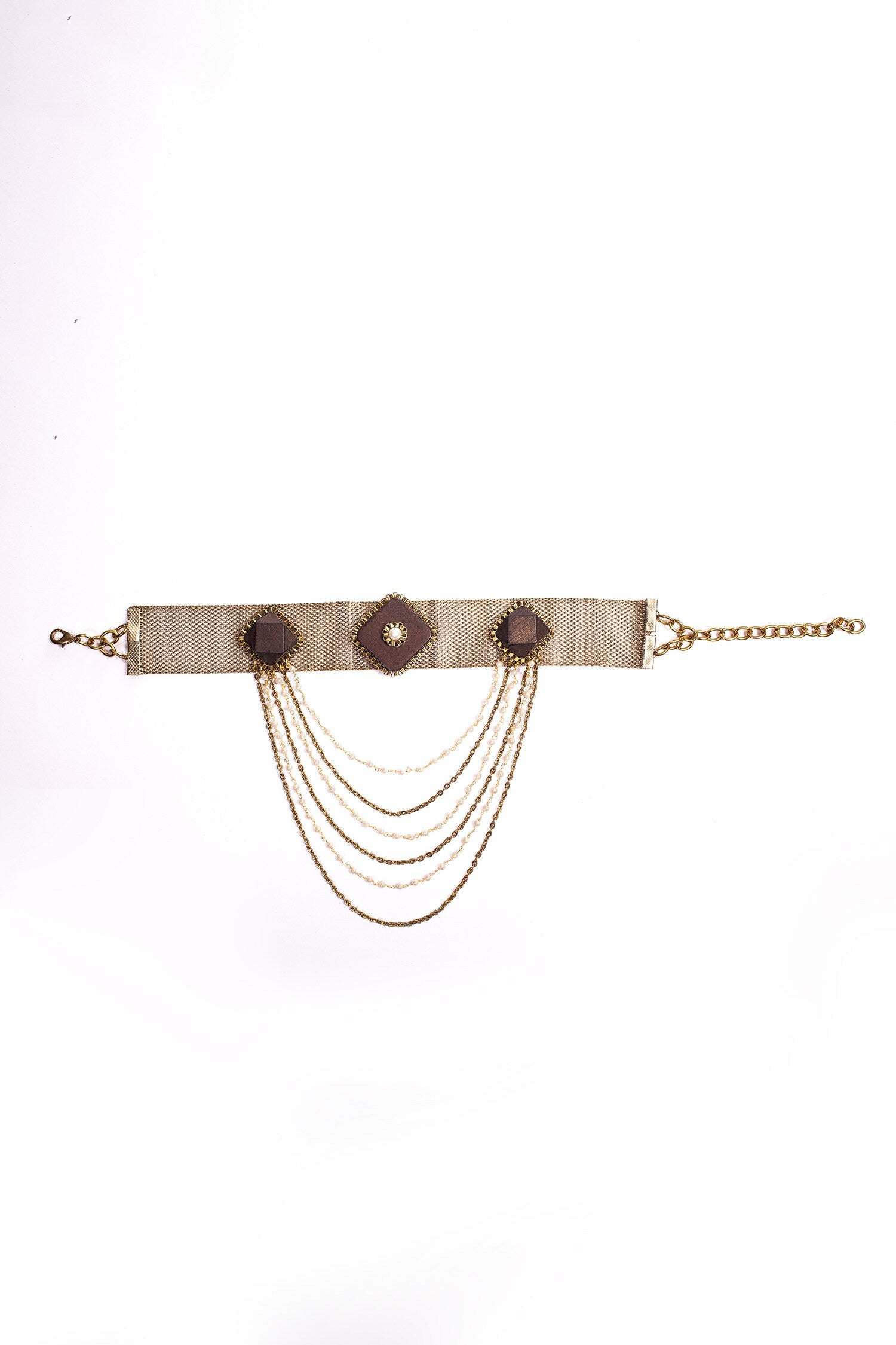 Sawdust & Pearl Tassel Choker 