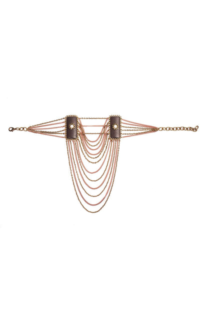 Sawdust Rectangle Chain Tassel Choker 