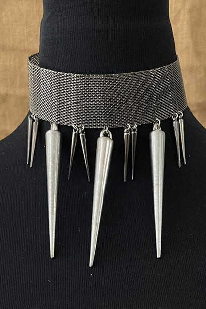 Spiked Mesh Necklace 