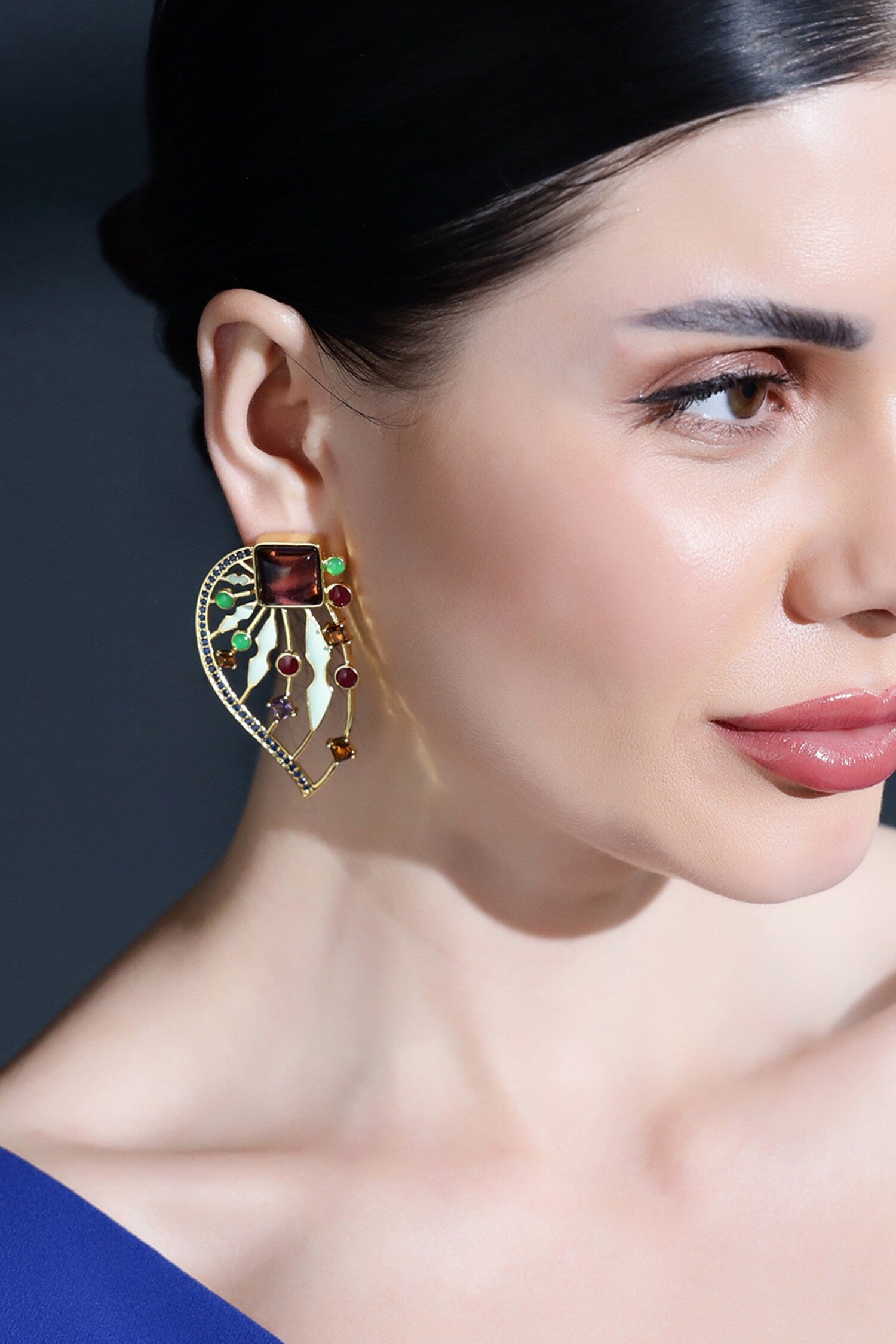 Gabrielles Wings Embellished Dangler Earrings 