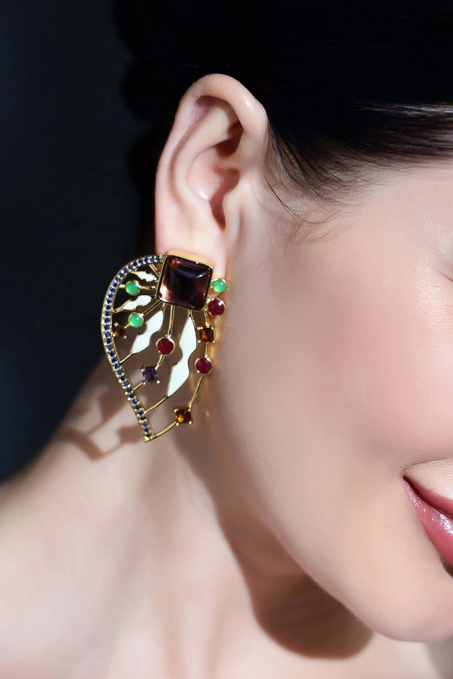 Gabrielles Wings Embellished Dangler Earrings 