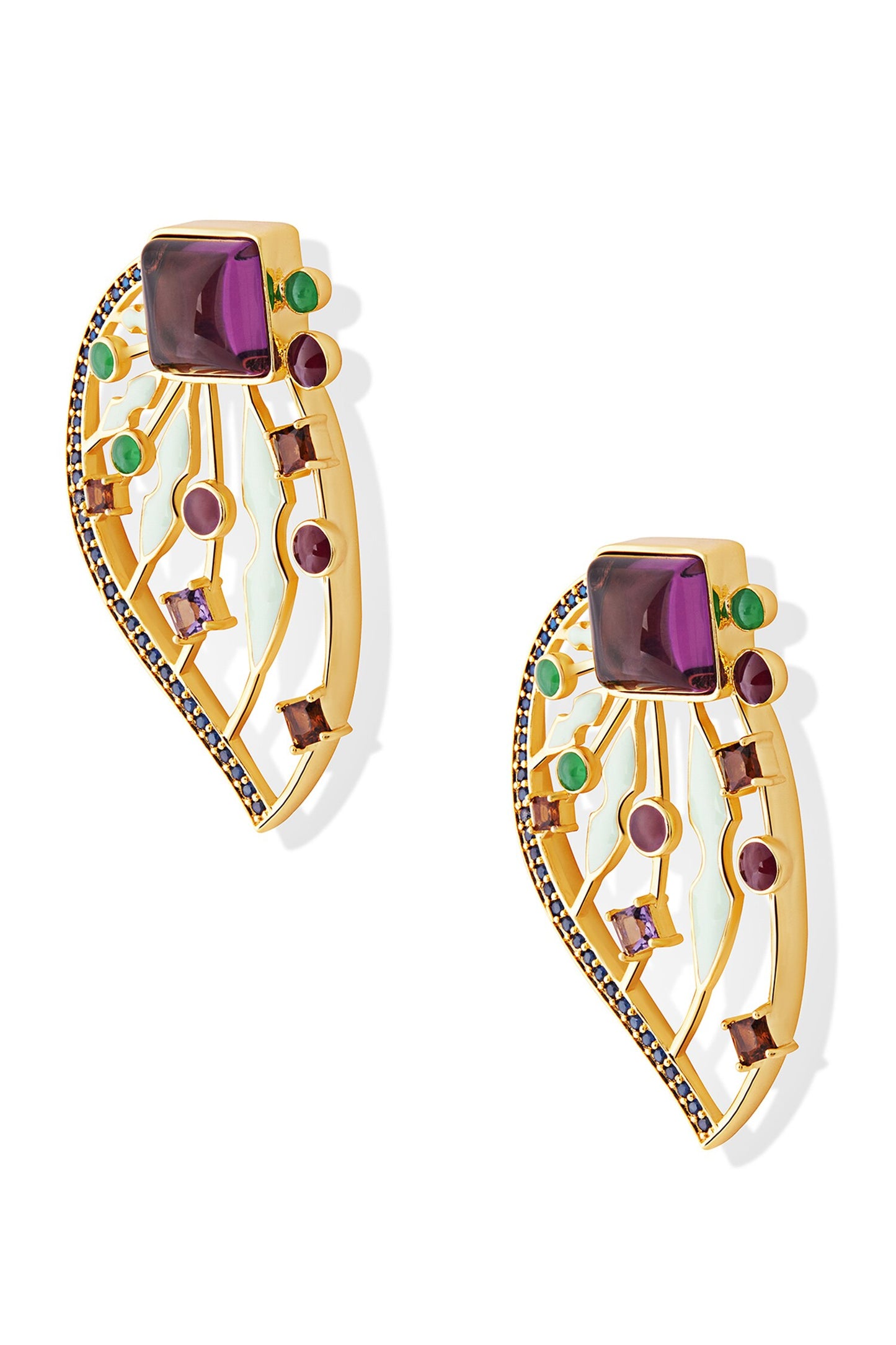 Gabrielles Wings Embellished Dangler Earrings 