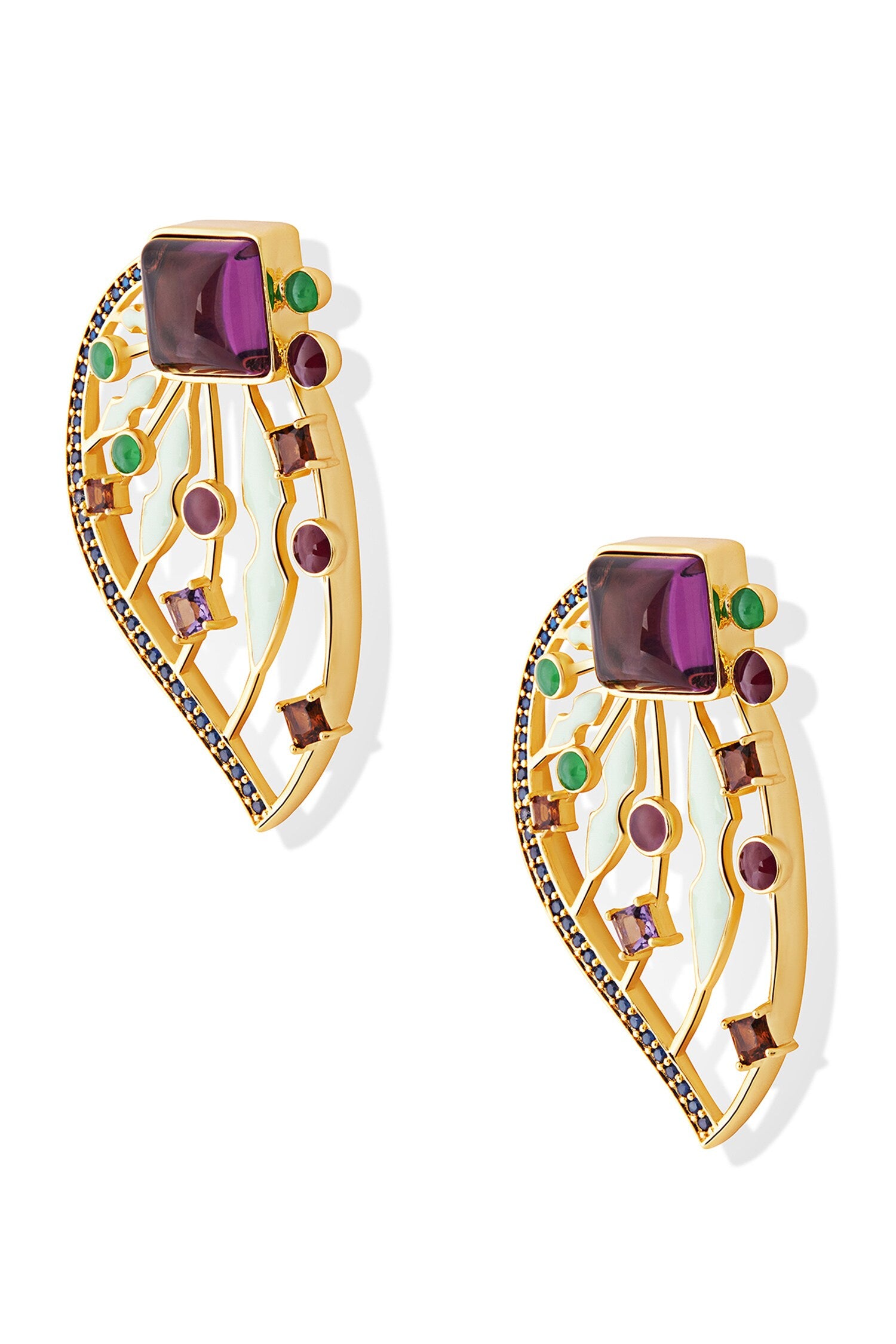 Gabrielles Wings Embellished Dangler Earrings 