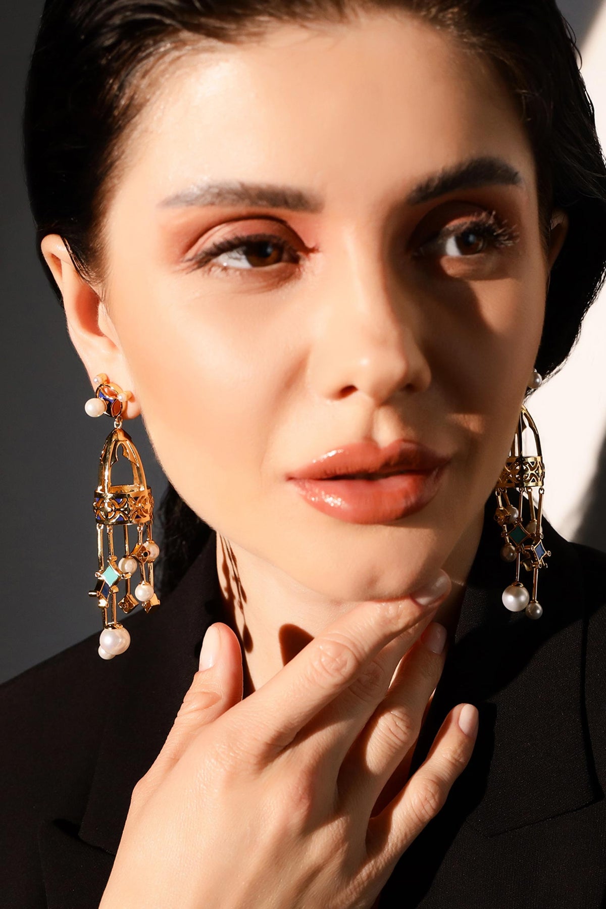 Lunas Mantle Embellished Jhumka Earrings 
