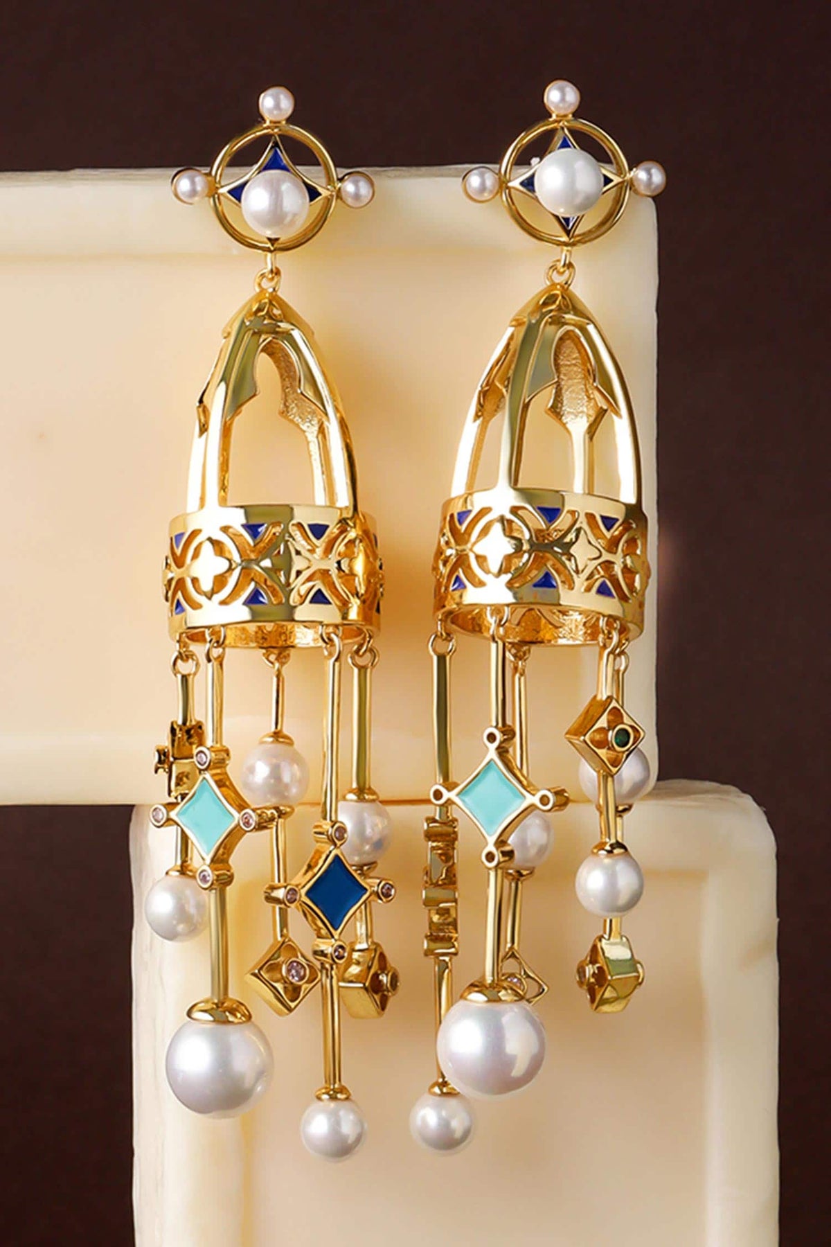 Lunas Mantle Embellished Jhumka Earrings 