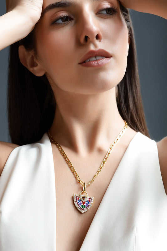 Veronica Embellished Pendant Necklace 