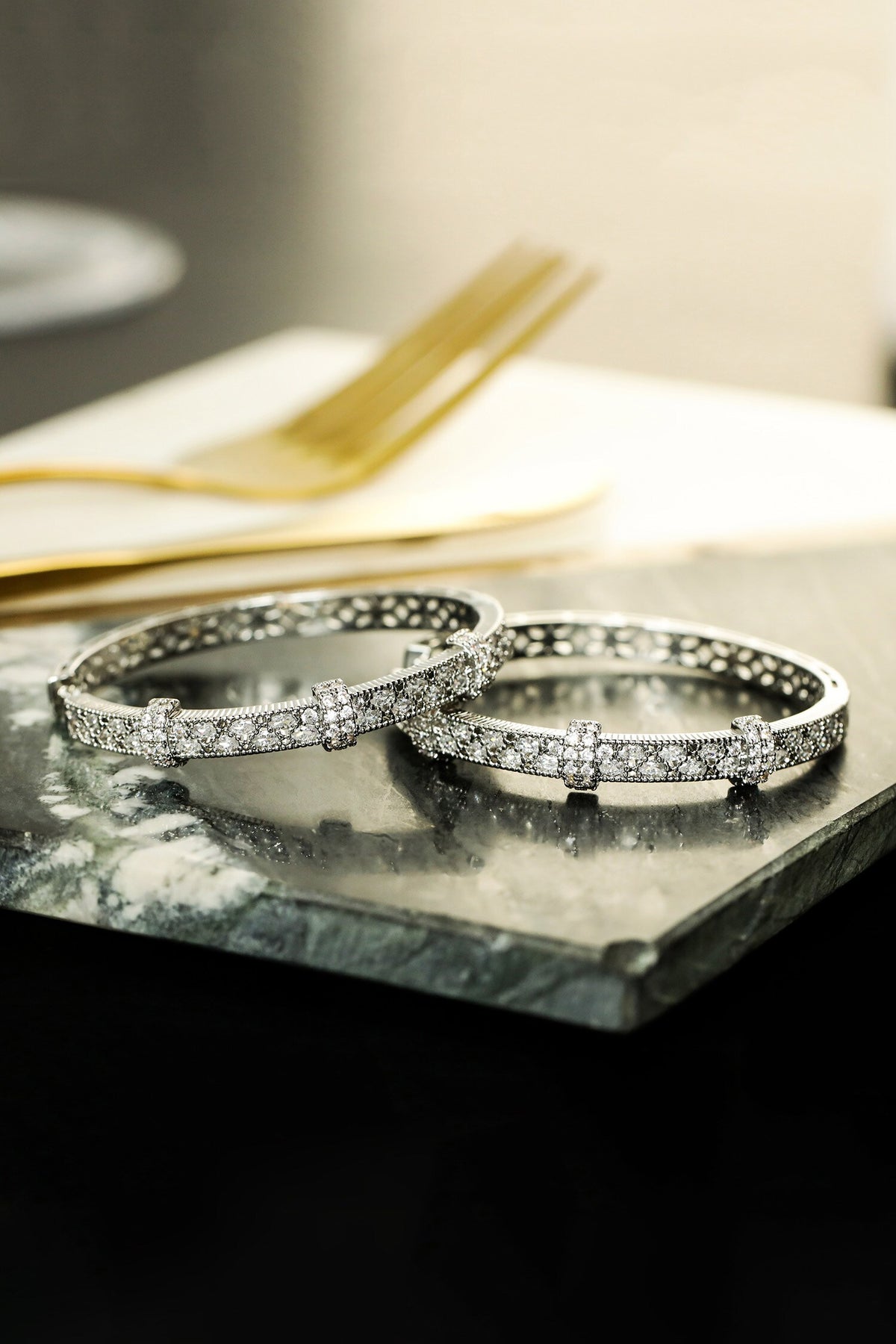 Labyrinth Stone Embellished Hoops 