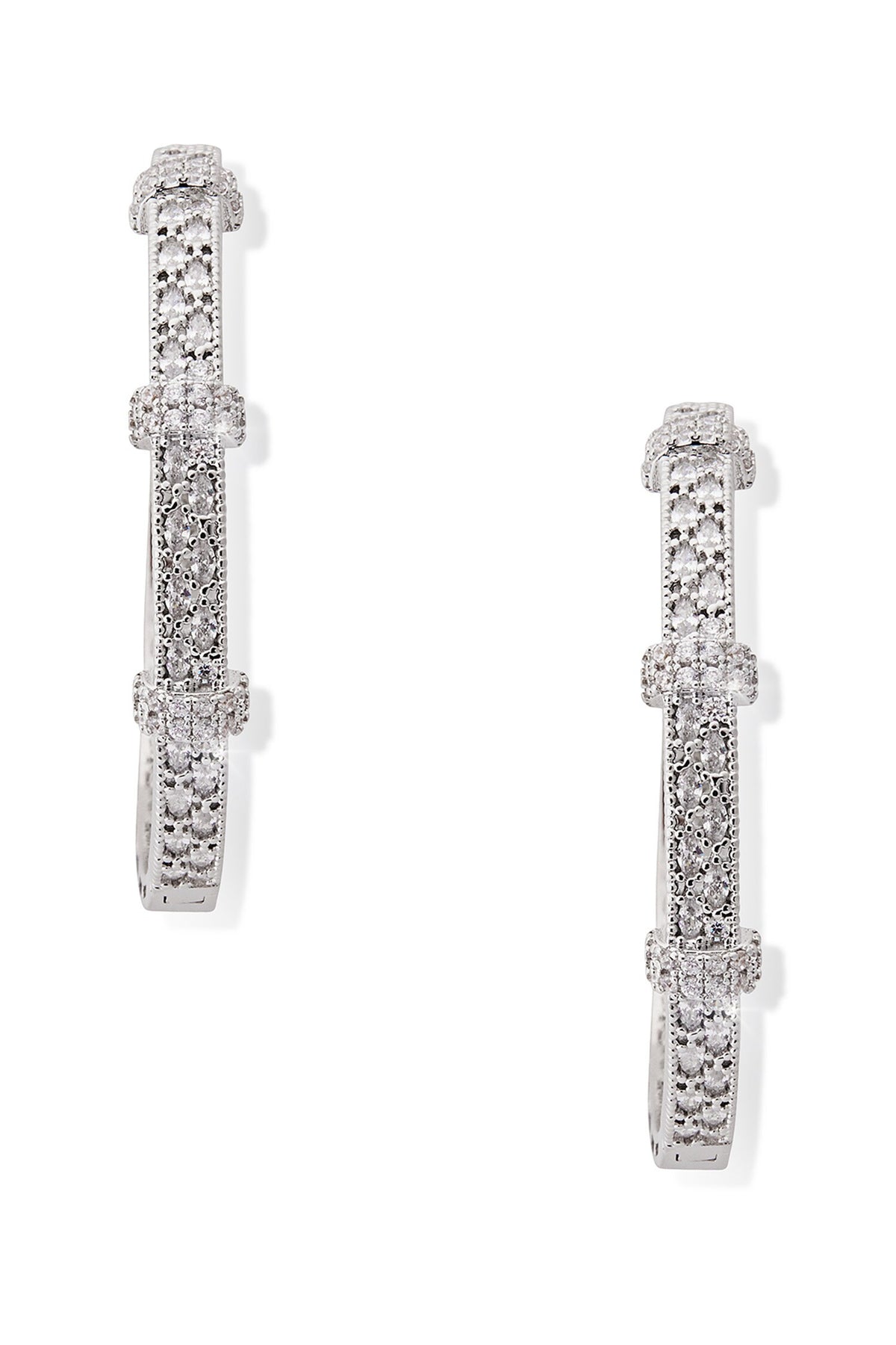 Labyrinth Stone Embellished Hoops 