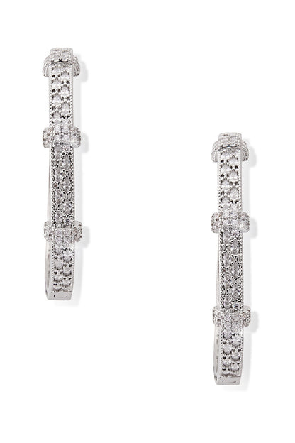 Labyrinth Stone Embellished Hoops 