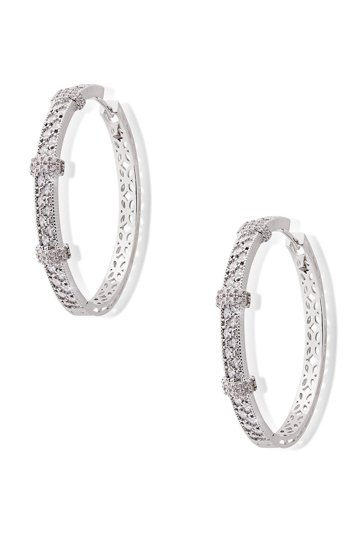 Labyrinth Stone Embellished Hoops 