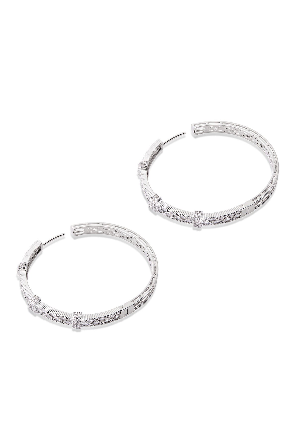 Labyrinth Stone Embellished Hoops 