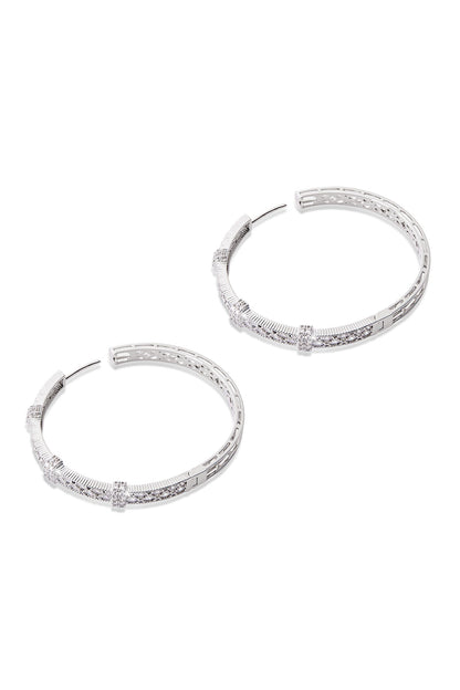 Labyrinth Stone Embellished Hoops 