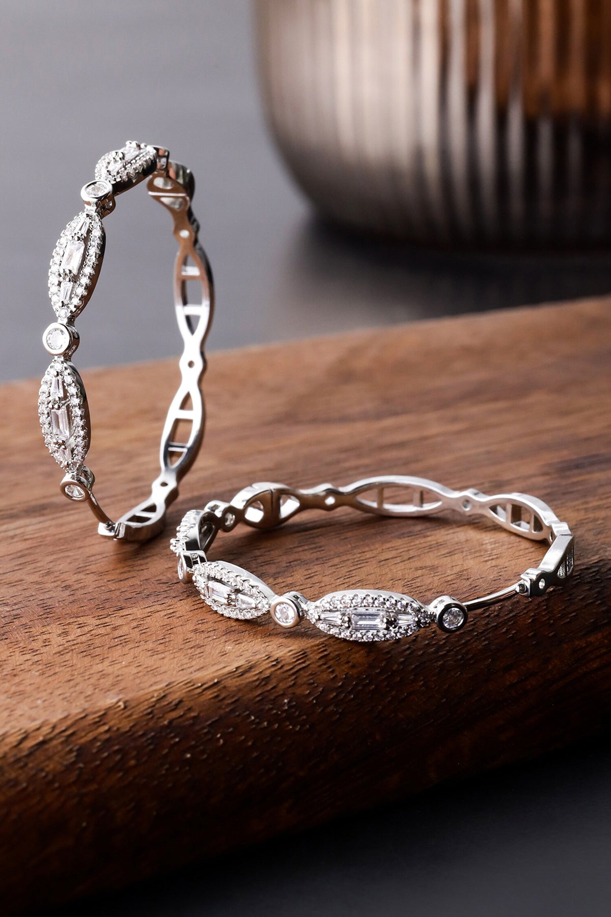 Dewdrops Ellipse Stone Embellished Hoops 