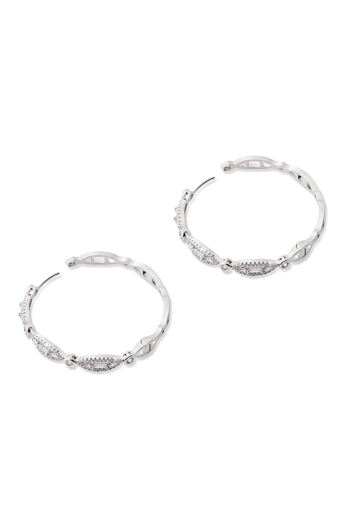 Dewdrops Ellipse Stone Embellished Hoops 