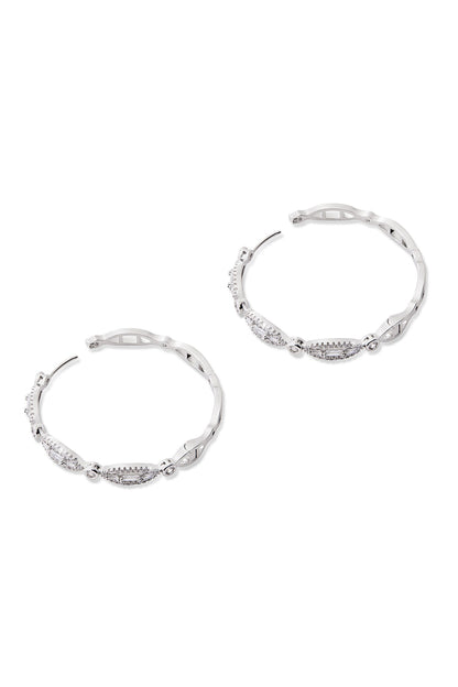Dewdrops Ellipse Stone Embellished Hoops 