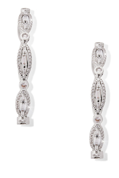 Dewdrops Ellipse Stone Embellished Hoops 