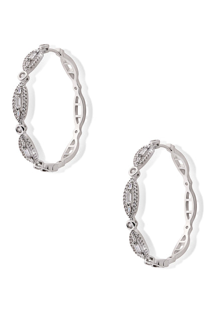 Dewdrops Ellipse Stone Embellished Hoops 