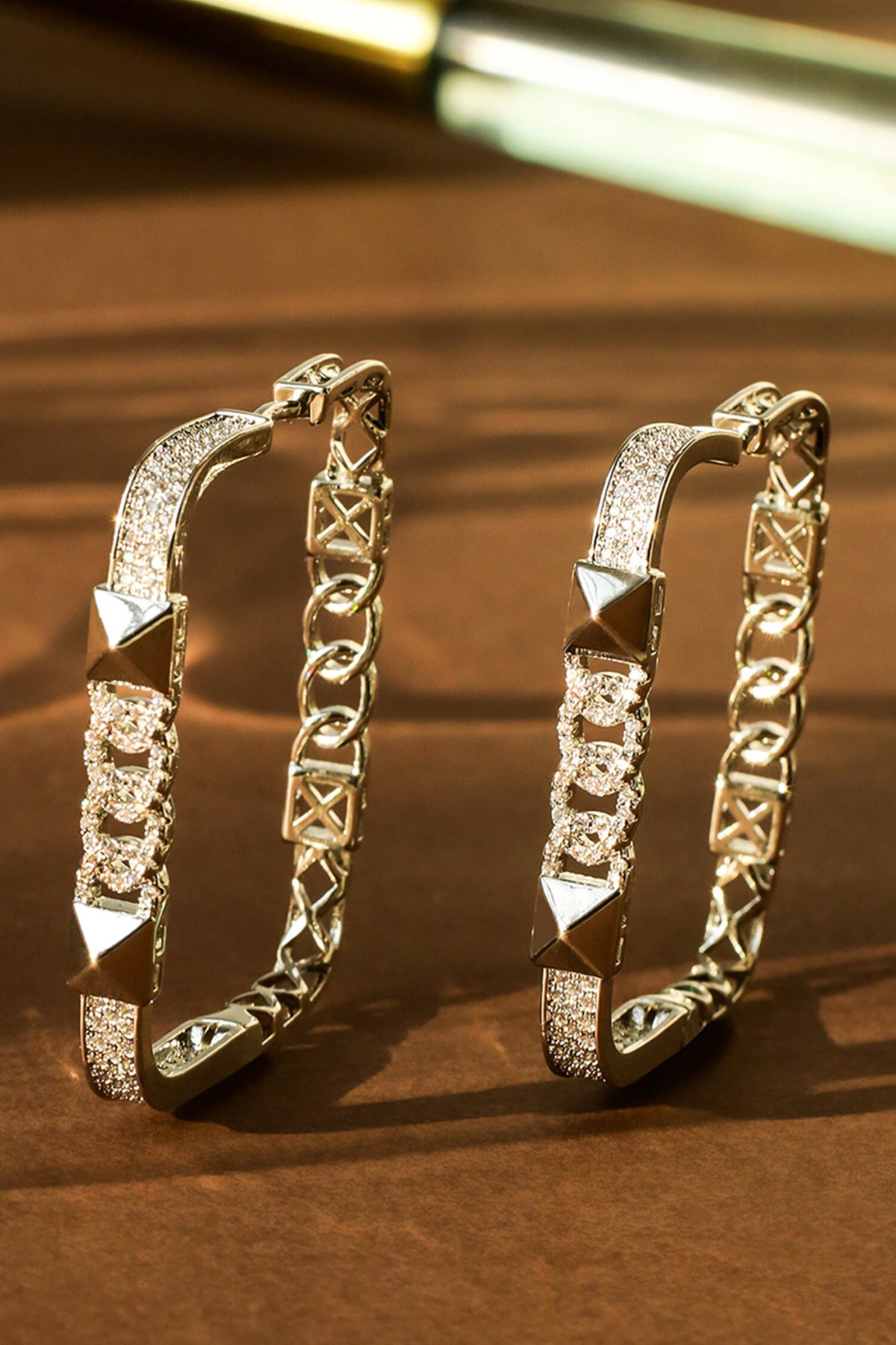 Willows Veil Embellished Hoops 