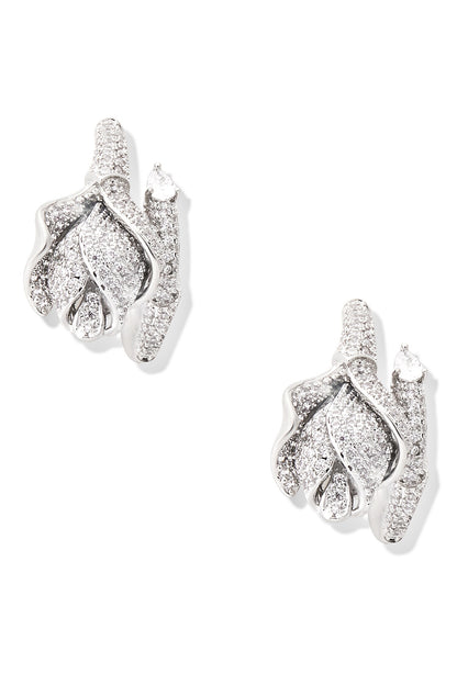 Monets Tulips Stone Embellished Hoops 