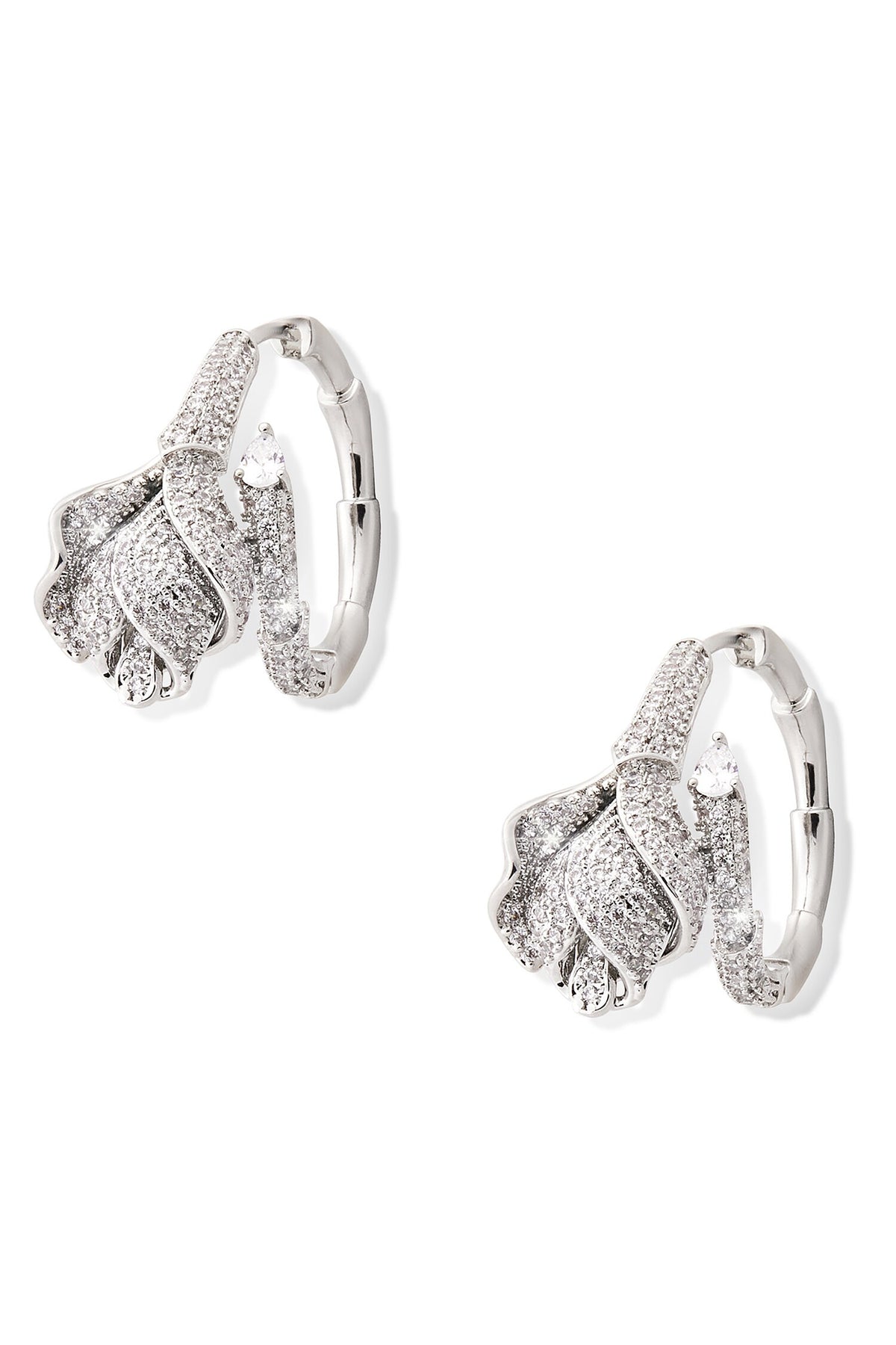 Monets Tulips Stone Embellished Hoops 