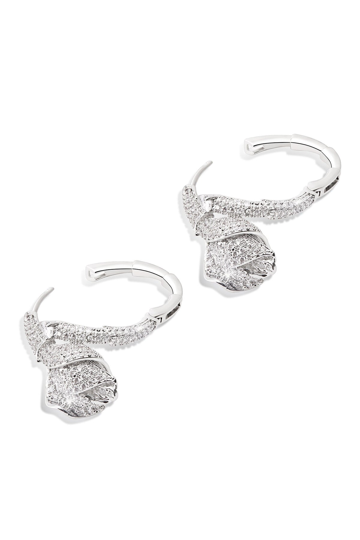 Monets Tulips Stone Embellished Hoops 
