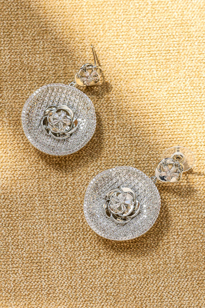 Lunar Umbra Round Embellished Earrings 