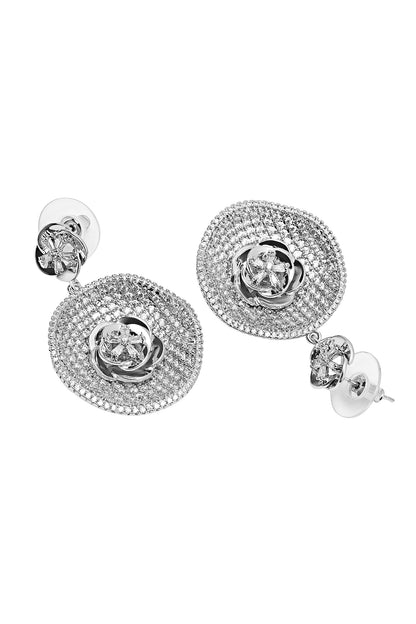 Lunar Umbra Round Embellished Earrings 