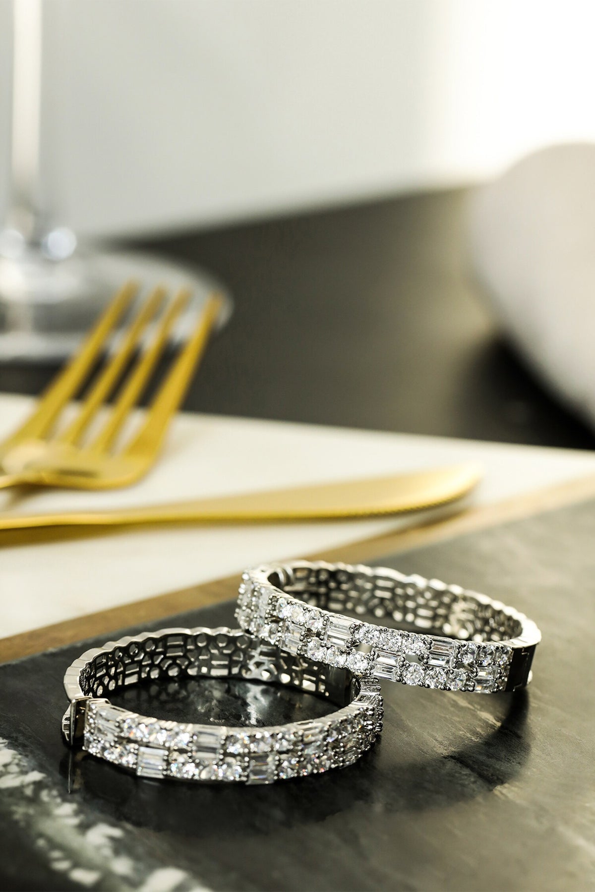 Enigma Stone Cluster Hoops 