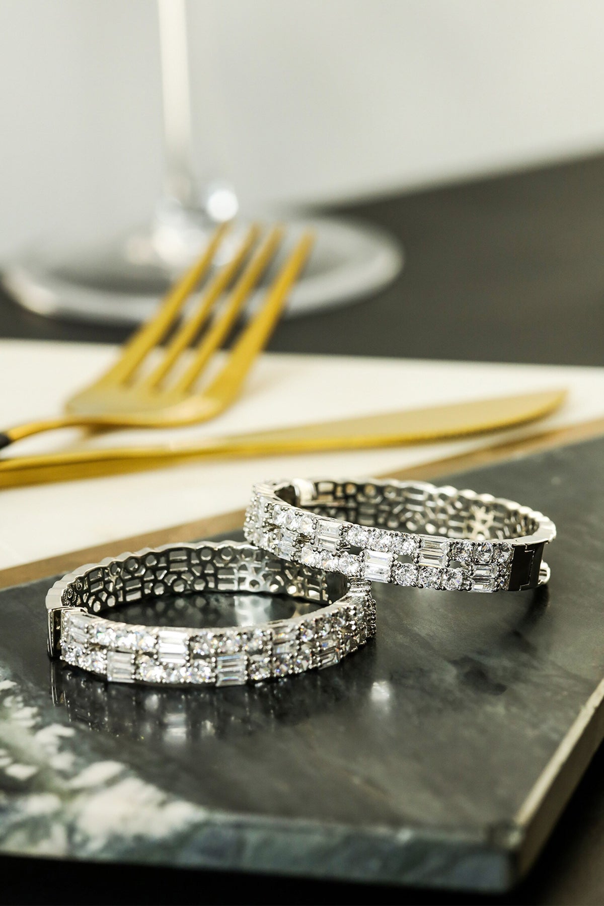 Enigma Stone Cluster Hoops 