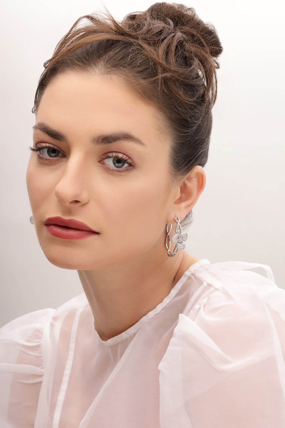 Hermias Heart Embellished Intervined Hoops 