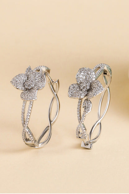 Hermias Heart Embellished Intervined Hoops 