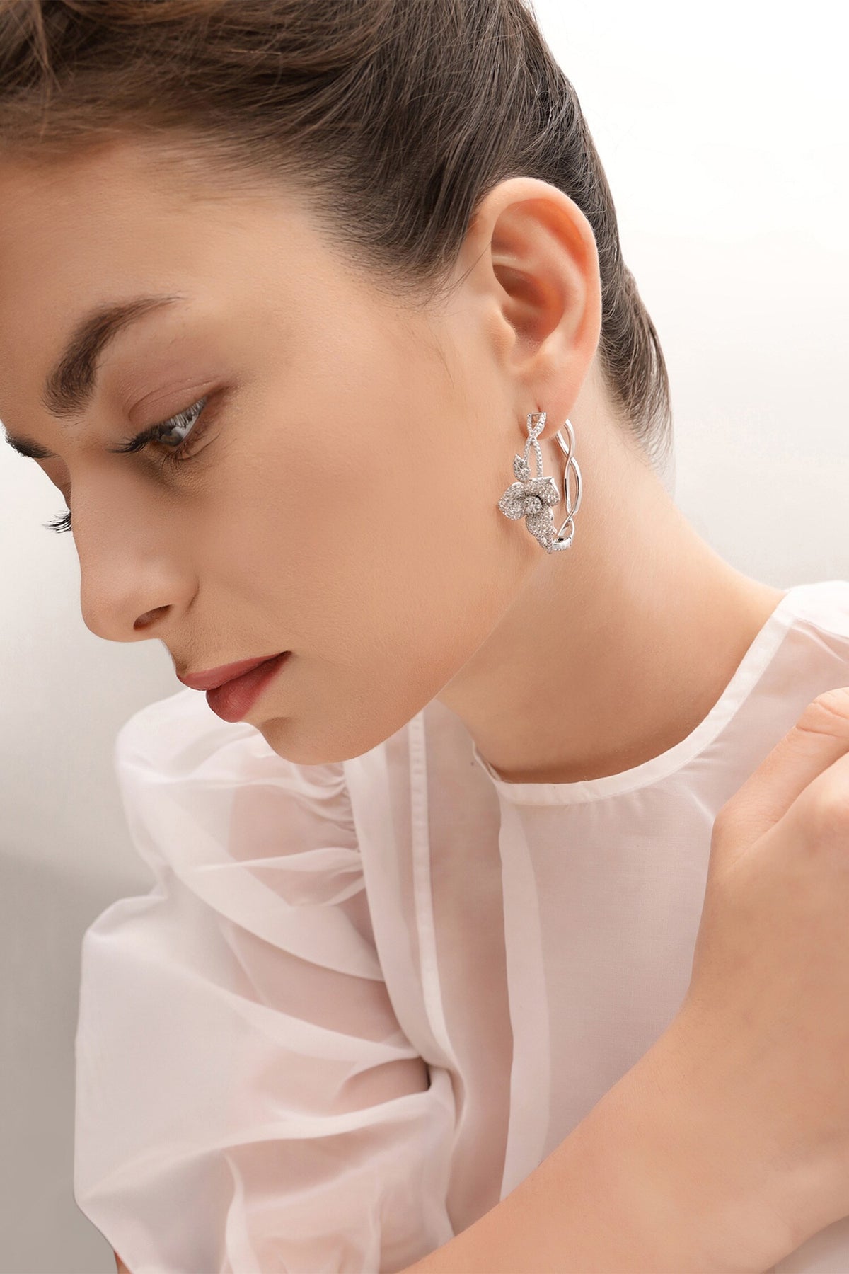 Hermias Heart Embellished Intervined Hoops 