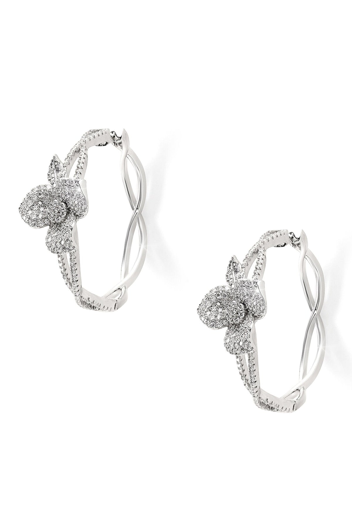 Hermias Heart Embellished Intervined Hoops 