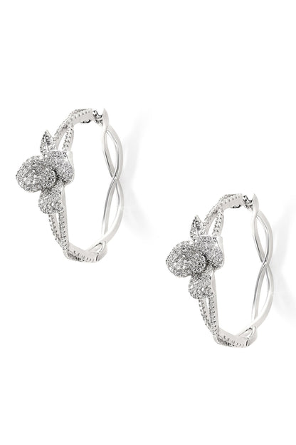 Hermias Heart Embellished Intervined Hoops 