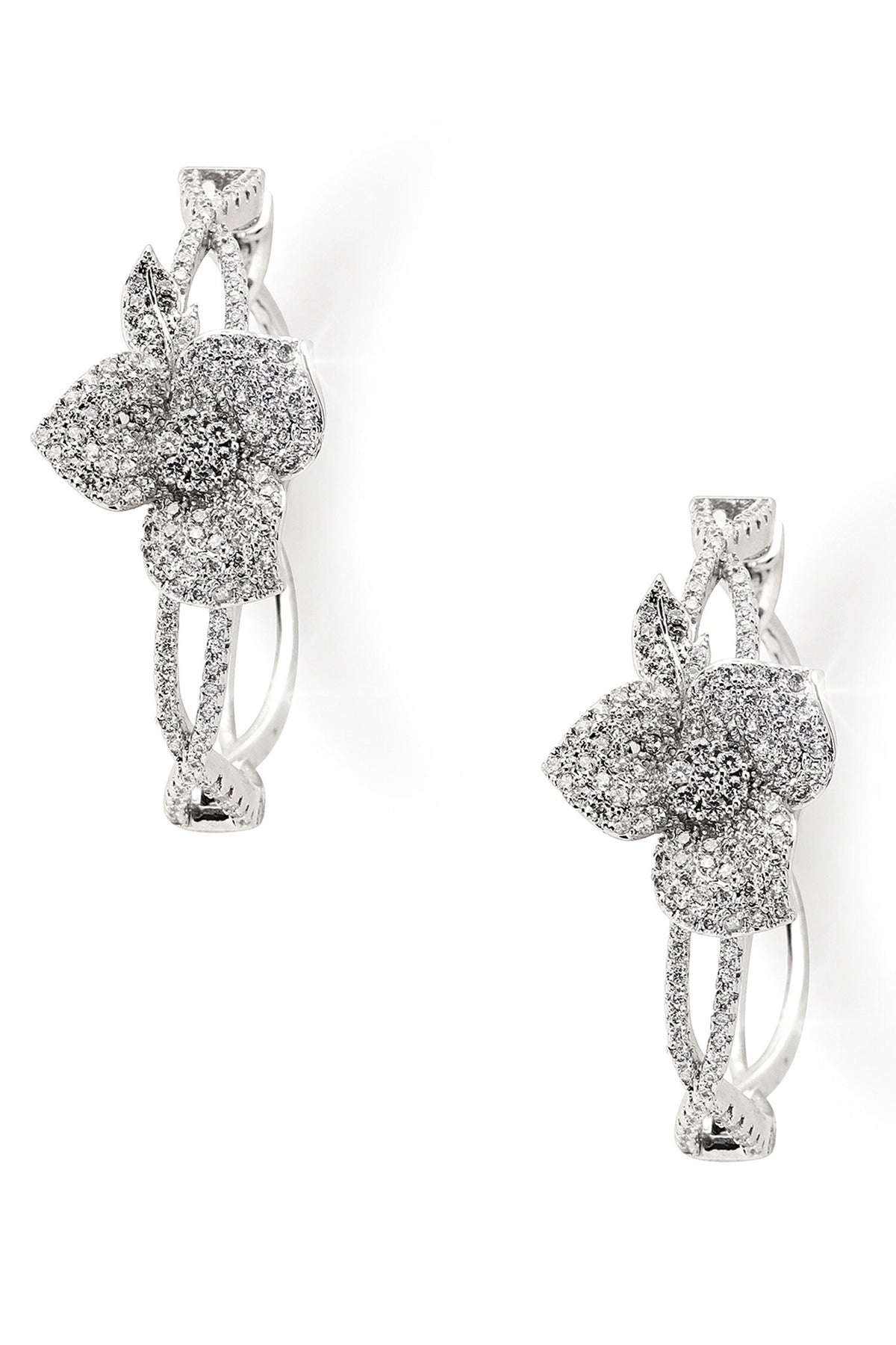 Hermias Heart Embellished Intervined Hoops 