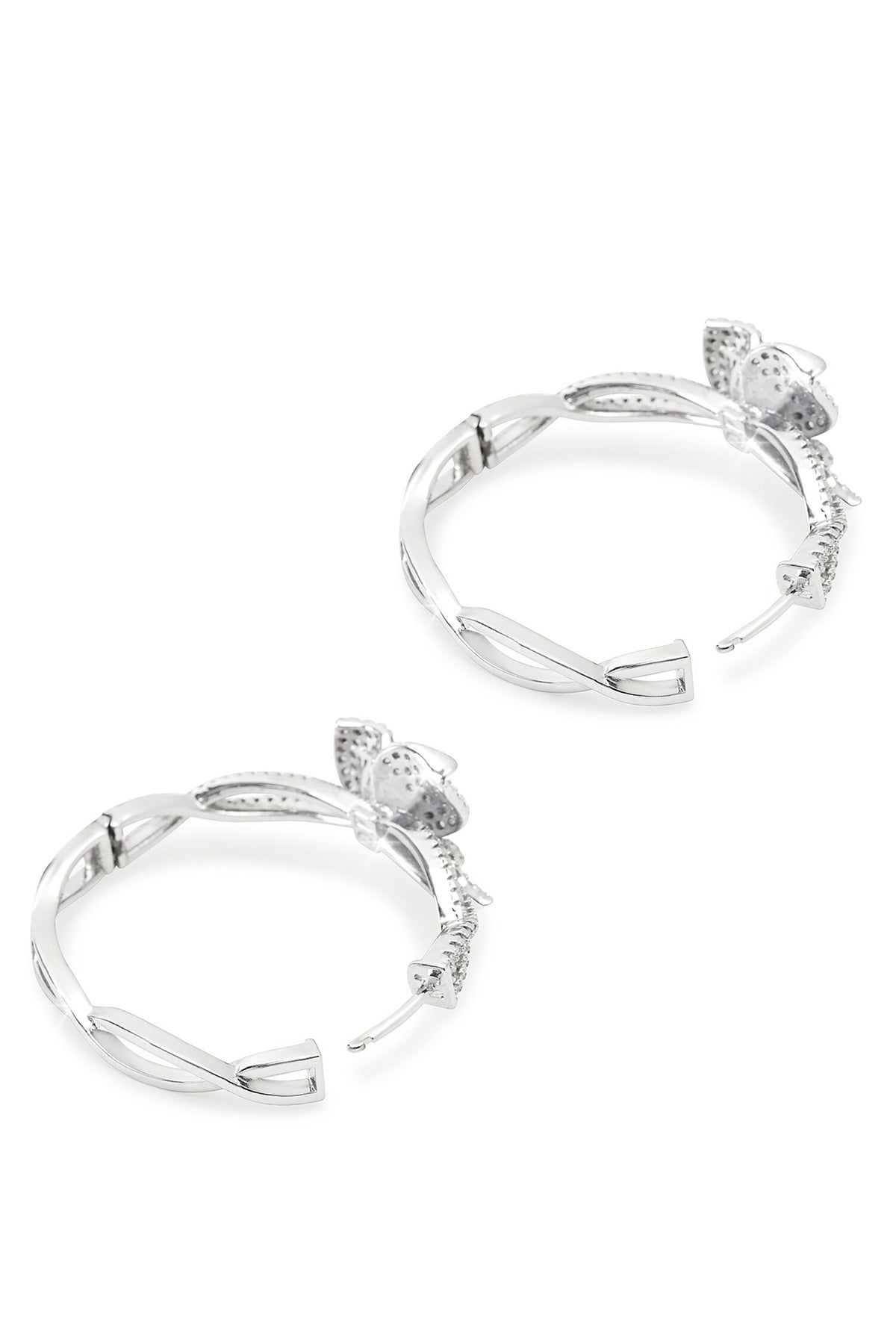 Hermias Heart Embellished Intervined Hoops 
