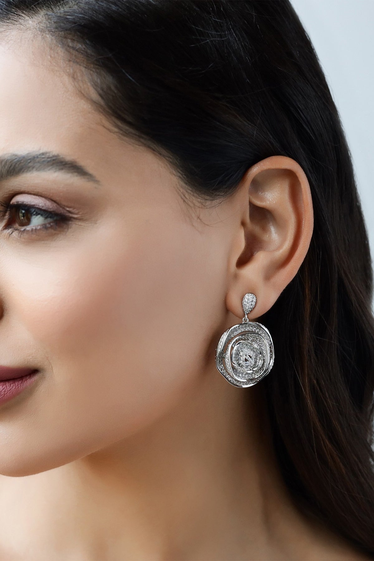 Flame of the Forest Rose Embellished Earrings 