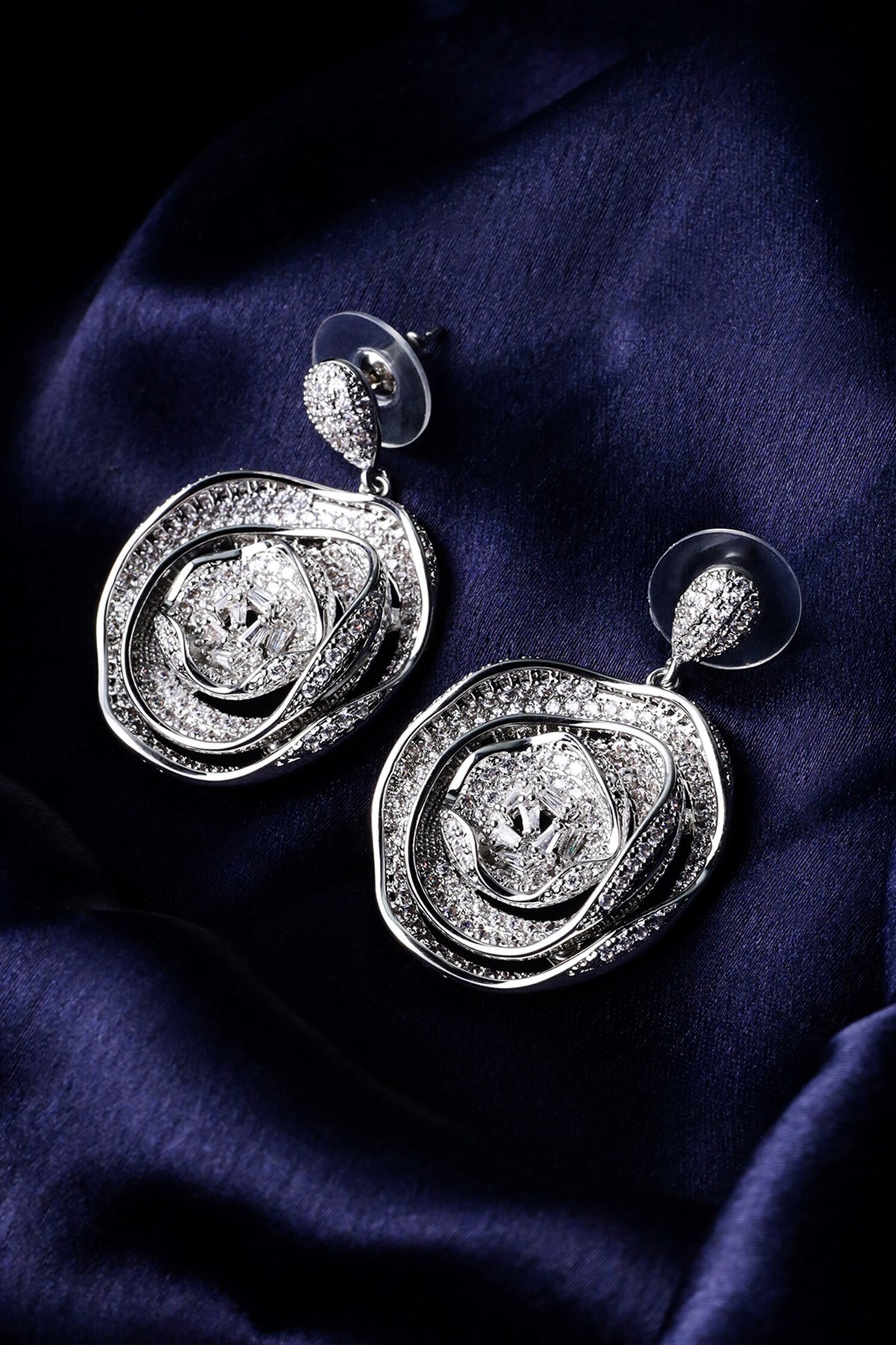 Flame of the Forest Rose Embellished Earrings 