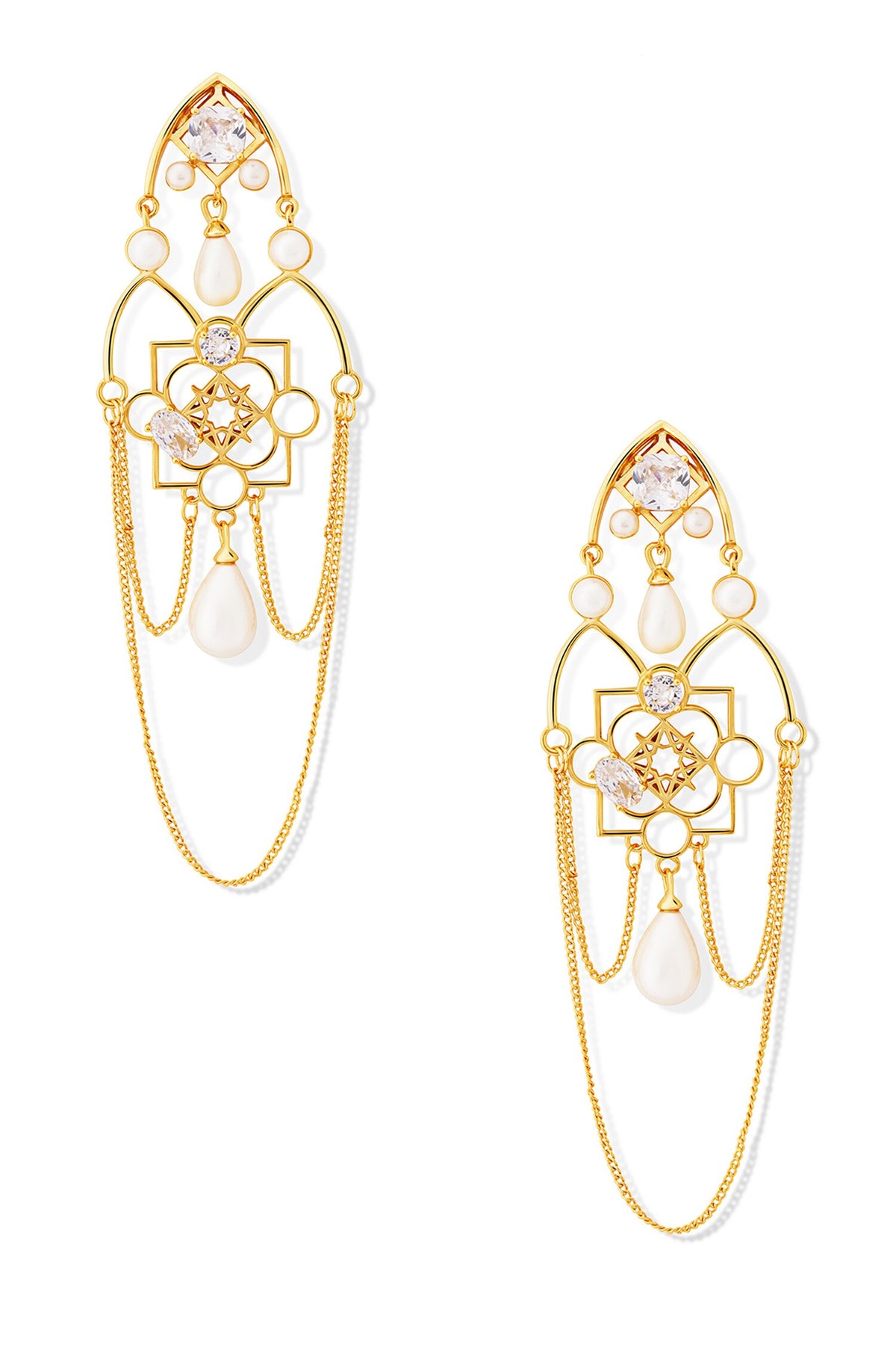 Ingress Floral Carved Cutwork Earrings 