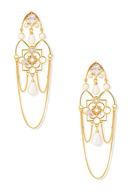 Ingress Floral Carved Cutwork Earrings 